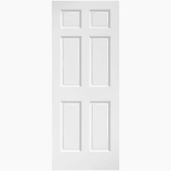 DOOR 6 PANEL SOLID COLONIAL WHITE 30" X 80"