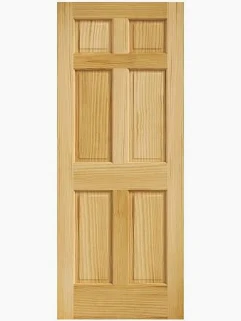 DOOR 6 PANEL SOLID PINE 34" X 80"