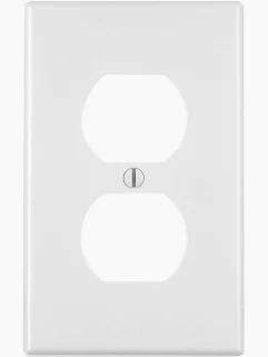 COVER DUPLEX RECEPTACLE OVERSIZE METAL WHITE JUMBO MULBERRY #86801