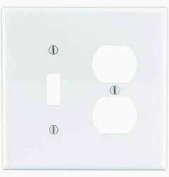 WALL PLATE SWITCH & OUTLET WHITE METAL #86532