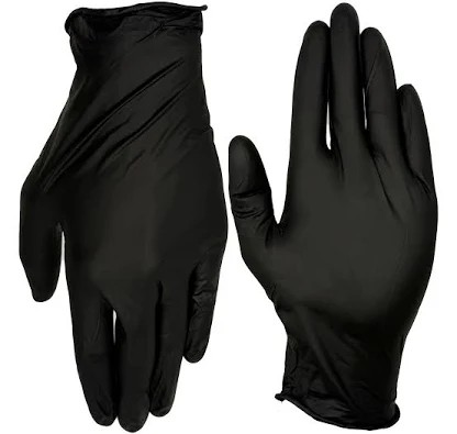 GLOVE DISPOSABLE XL NITRILE BLACK POWDER FREE 100/BX