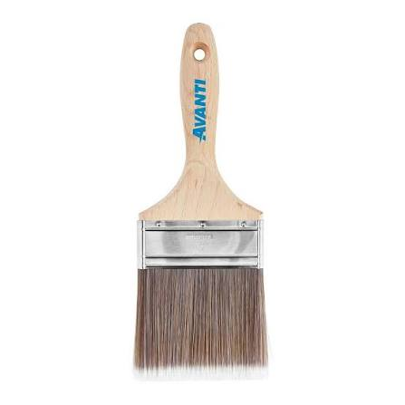 PAINT BRUSH WOOD LONG HANDLE PREMIUM NYLON PROFESSIONAL QUALITY 4'' FLAT  #TSAPN400
