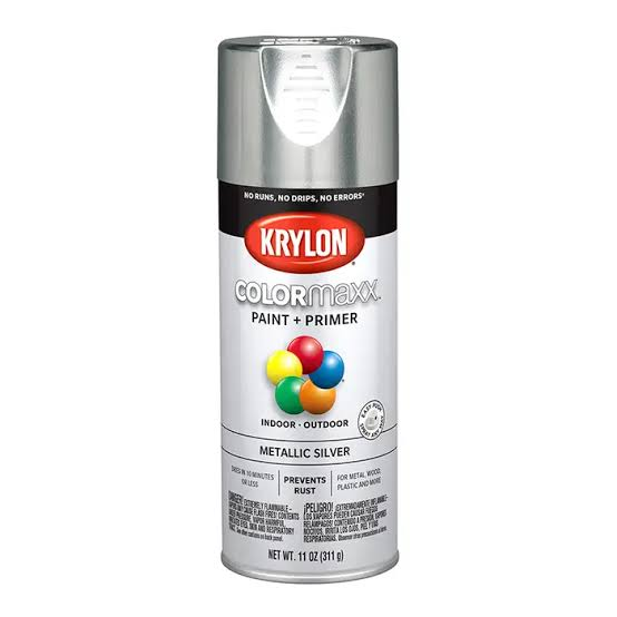 SPRAY PAINT KRYLON METALIC SILVER INDOOR /OUTDOOR 12OZ K05590007