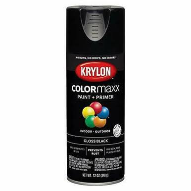 SPRAY PAINT KRYLON GLOSSY BLACK 12OZ K05505007