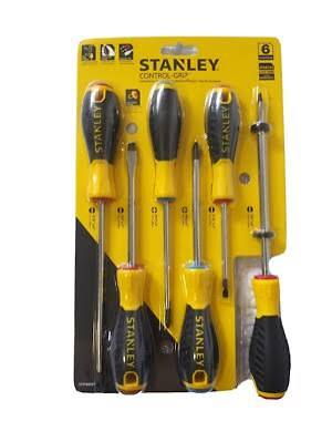 SCREWDRIVER SET 6 PC STANLEY 66597  RUBBER HANDLES