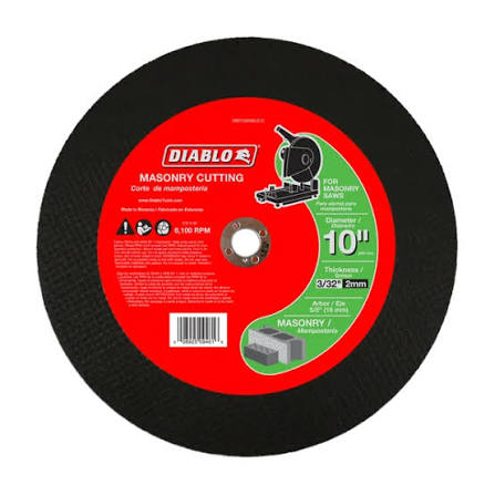 ARBOR MASONARY CUTTING BLADE 10" X 3/32" X 5/8" PTA10MAS
