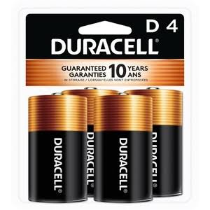DURACELL D BATTERIES 4 PACK