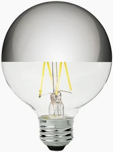 BULB 40G25 GLOBE SILVER BOWL LED 27/K 80494
