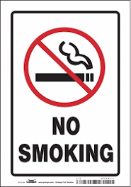 SIGN NO SMOKING OR ELECTRONIC CIGARETTE USE W/2 SYMBOLS *ENGLISH*