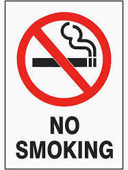 SIGN NO SMOKING W/SYMBOL 6" X 9" METAL