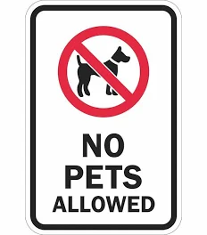 SIGN 10" X 10" RED ON WHITE "NO DOGS ALLOWED ON GRASS" W/STAKES