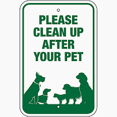 SIGN PLEASE CURB AFTER YOUR DOG 10" X 5" METAL