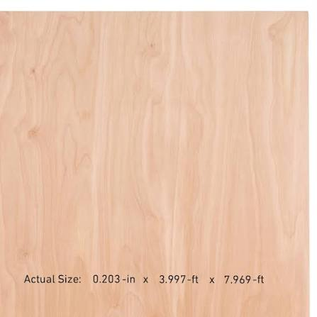 PLYWOOD BIRCH 1/4" 4'  X 8'