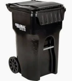 GARBAGE CONTAINER 64 GAL W/LID & WHEELS BLACK TOTER  79264-R2200