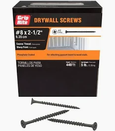 SCREWS DRYWALL 2-1/2" COARSE THREAD 5 LBS